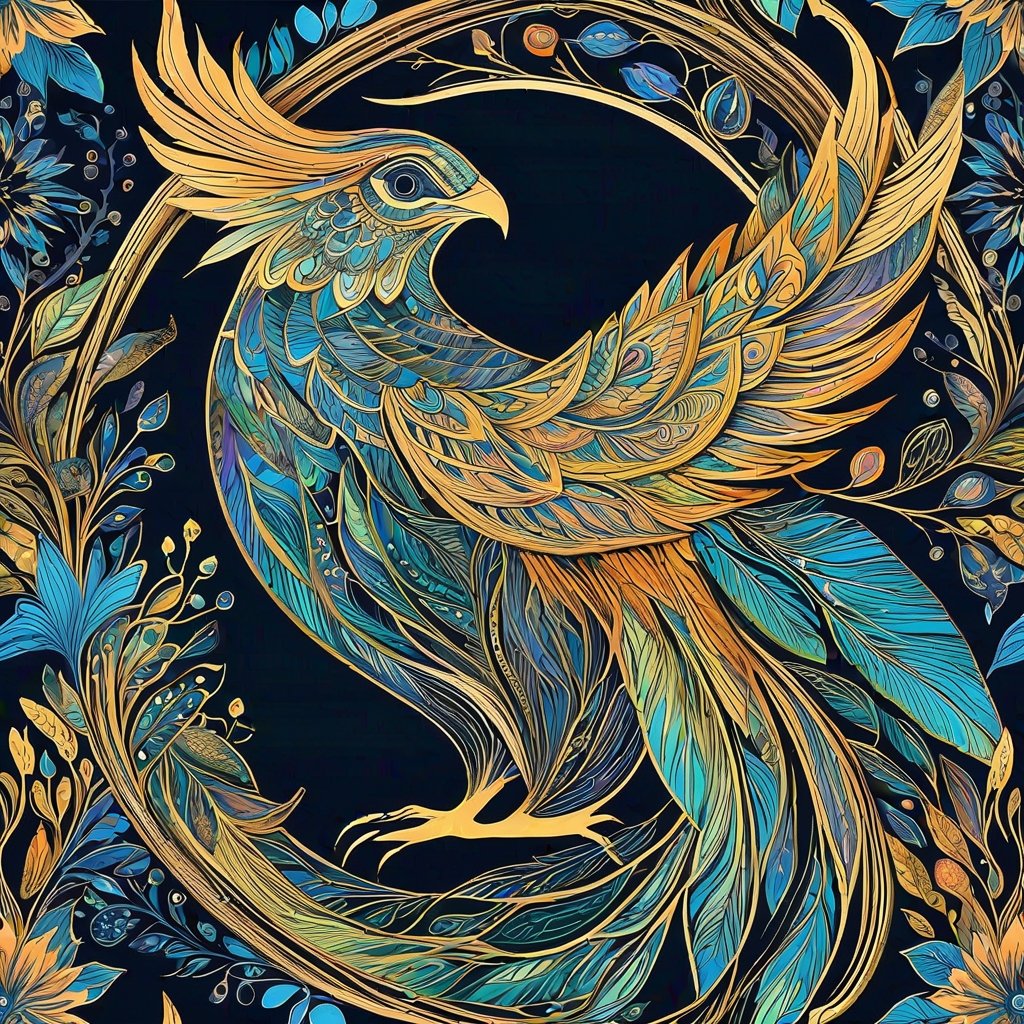 In a mesmerizing concept art piece, a majestic, endangered creature of enchantment comes to life. Through intricate line art, a mythical bioluminescent species is portrayed, its delicate and luminous features captured in stunning detail. The exquisite painting showcases a harmonious blend of vibrant hues and delicate tracery, illuminating the intricate patterns that adorn the creature's iridescent wings. Its large, soulful eyes glow with a captivating otherworldly radiance, accentuated by its velvety midnight-black fur that seems to absorb and reflect light simultaneously. This extraordinary image invites viewers to witness the ethereal beauty of this rare species, subtly hinting at the urgency to protect and preserve such magical wonders of the natural world.