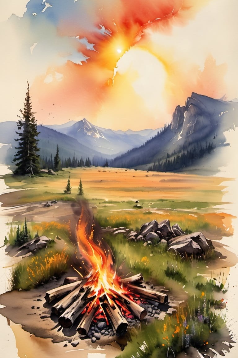 Bright sun,  bonfire, by BLESSLJH on Tensor.Art