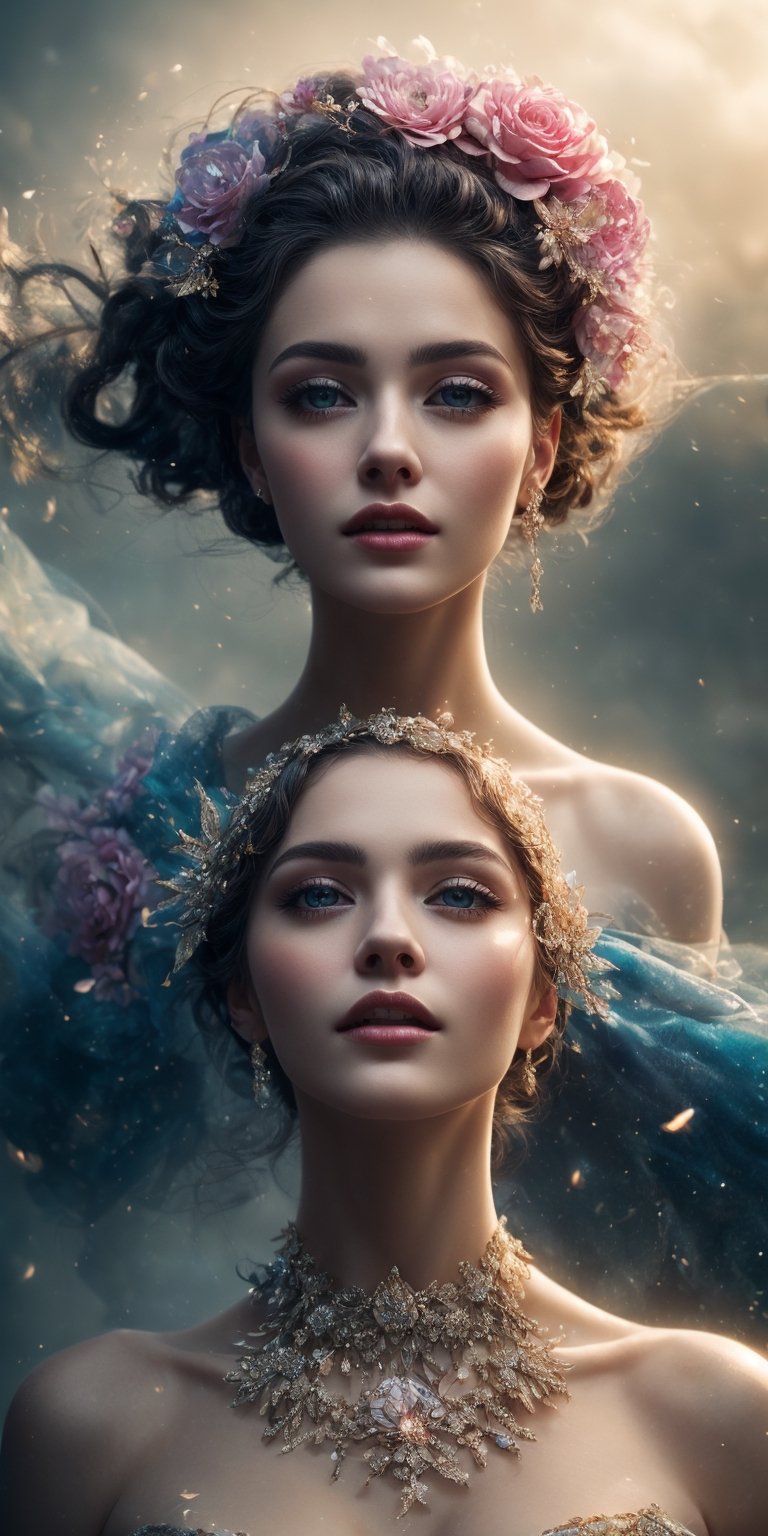 This singular photograph encapsulates the pinnacle of beauty,  set against a fantastical world,  an enigmatic realm that n...