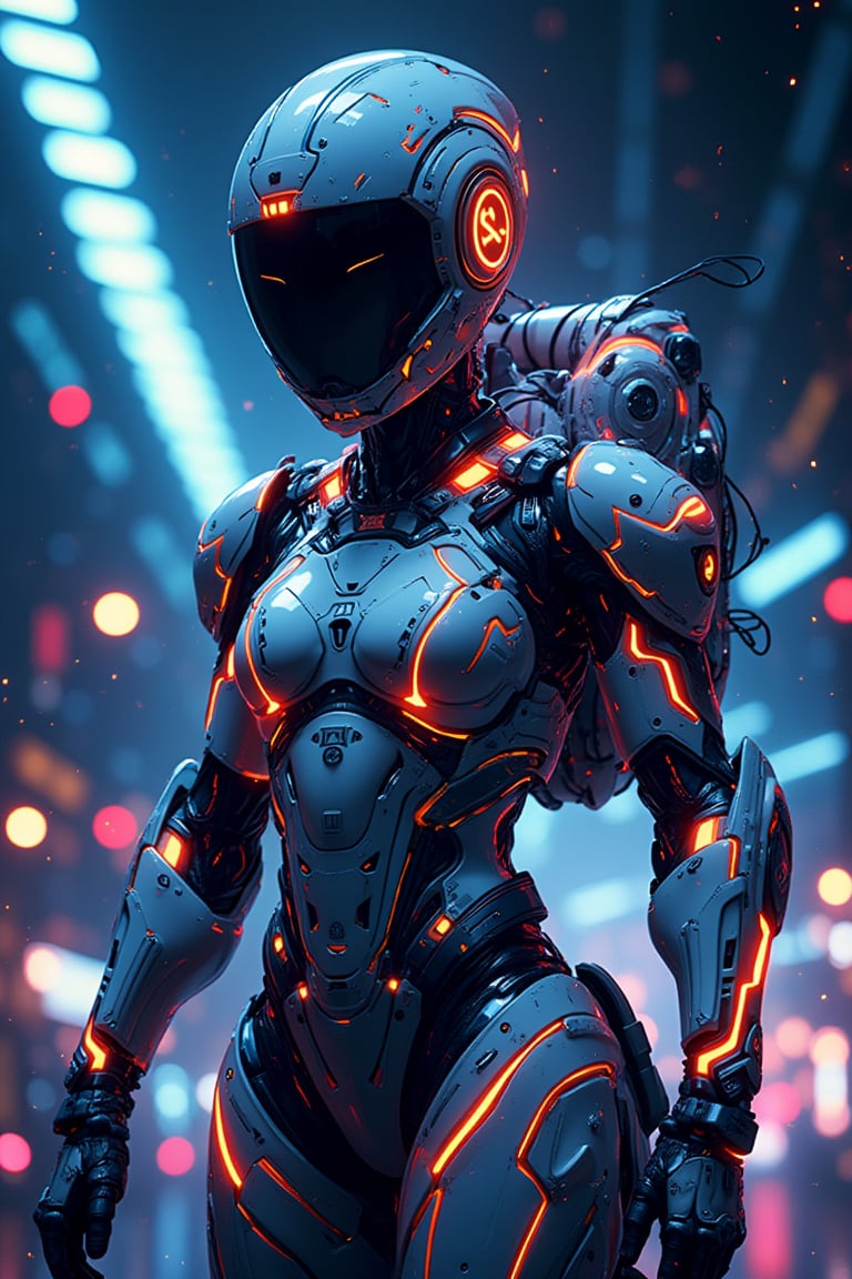 Made of, glowing plasma streams, space adventurer, with visible robotic enhancements, in high-tech space suit, Intricate details, 8k, cinematic, subsurface scattering,noc-space,niji,noc-futuristic,Anime Style