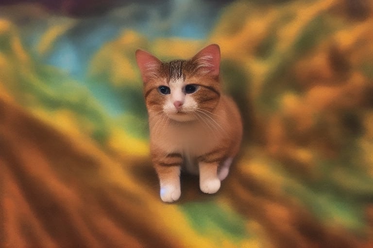 painting of A sky filled with a vibrant aurora borealis illuminating a city with grand columns while cats roam the streets and serpentine creatures swim in the oceans. Style of Cute cats and kittens with a mirror background. rosybrown, chocolate, sandybrown, darkred colors. 8K HD.