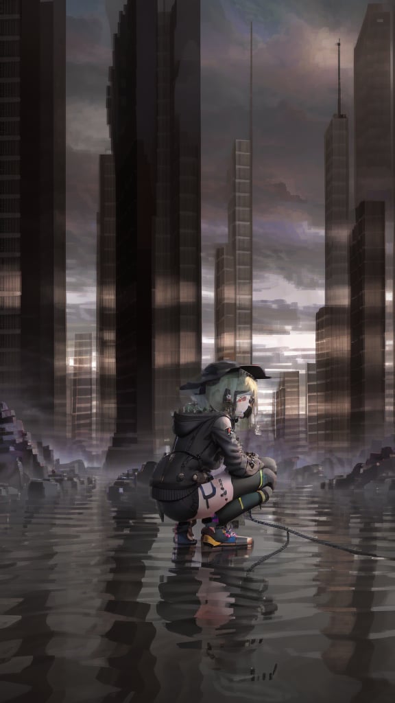 best quality, masterpiece, (detailed:1.2), 1girl, mona, gumi vocaloid, squatting, cutesie, witch hat, science fiction, cyberpunk, green hair, chromatic aberration, outdoors, city, crowd, faceless crowd","wallpaper, 1boy, solo, male focus, tattoo, monochrome, cyberpunk, (chromatic aberration), detailed background, mechanical parts, cable, indoors,pixel art,yunjindef,IncrsLcmSolo,DonMRun3Bl4d3