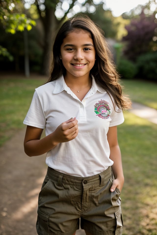 a 12 year old Latina girl,  (((12yo))),  cute preteen girl with dark brown hair by user_650519406236927589 on Tensor.Art