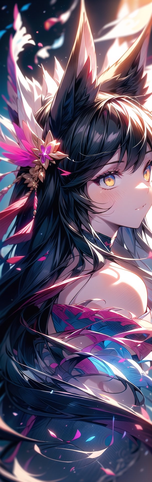 fox_tail,  black-hair,  5_figners by FFY on Tensor.Art