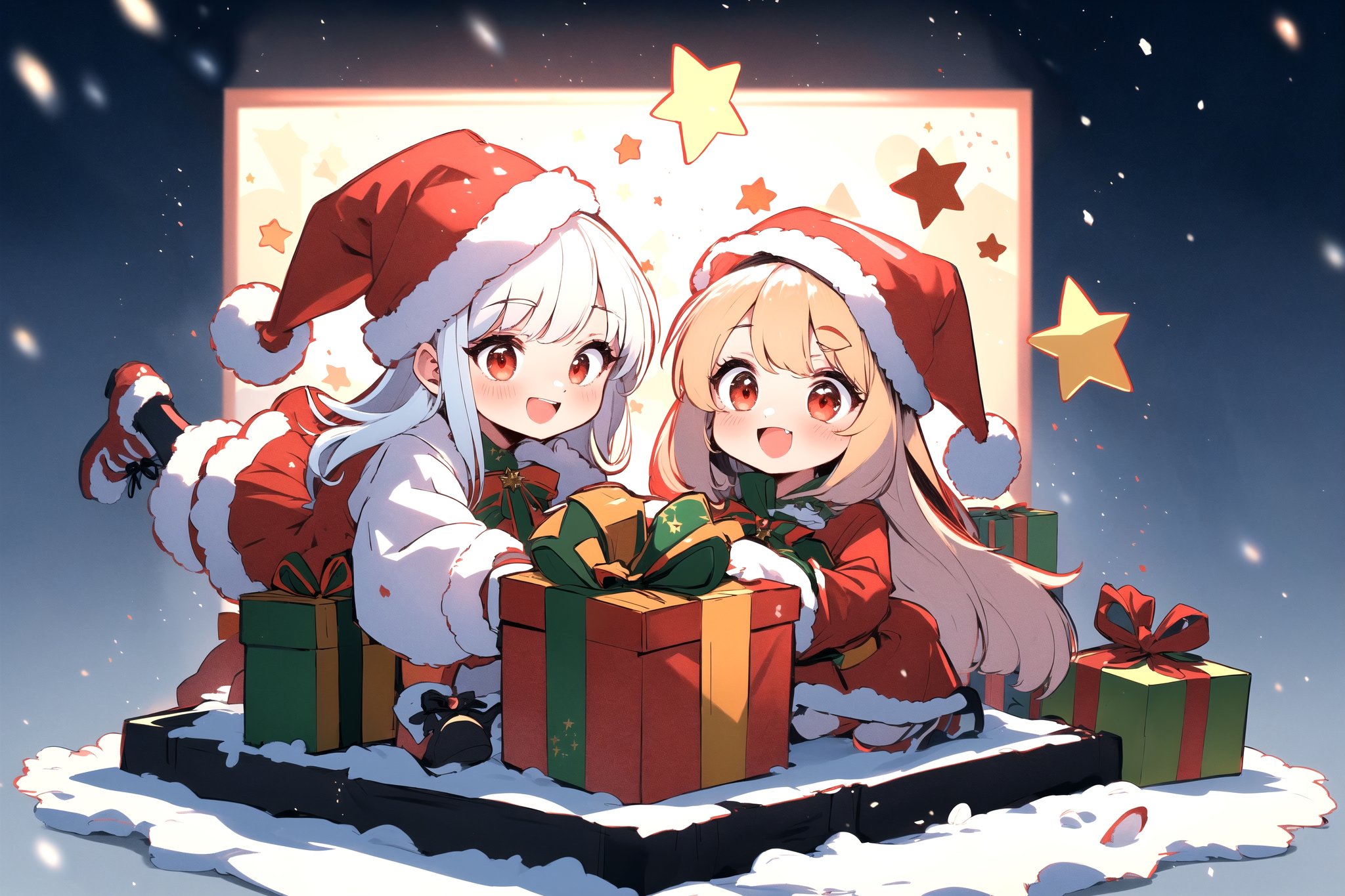 (BEST QUALITY:1.4), (HIGHRES:1.4), HIGH_RESOLUTION, MASTERPIECE, SIDELIGHTING, CINEMATIC LIGHTING, DETAILED LIGHTING, VOLUMETRIC LIGHTING, SUPER DETAIL, HYPER DETAIL, INTRICATE_DETAILS, LIGNE_CLAIRE, PERPECT FACE,

niji, christmas_hat, christmas_clothes, santa_costume, big_breasts, white_hair, long_hair, very_long_hair, red_mini_skirt, tennis_shoes, christmas theme, bokeh, red_eyes, happy_face, falling_snow, gift_box, isometric, ,Colorful