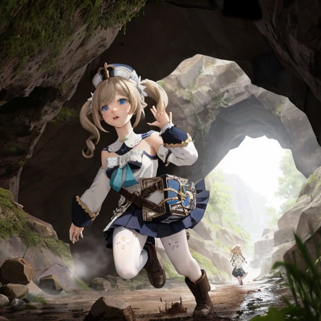 barbara (genshin impact),
1girl,
hat,
latin cross,
blonde hair,
long hair,
twintails,
twin drills,
blue eyes,
bow.
torn dres,
frilled skirt,
detached sleeves,

white pantyhose,
book,
belt
white pantyhose,
book,

blood, dirt, good hands, pretty face, mud, dungeon, full body, cave, cavern, torn stockings, many wounds,, torn dress, scared. praying, winter clothes, a lot of blood per suit, slimy insects, praying, crying, mud, a lot of blood, dark, hell, dungeon, at night, crying,  worms, running