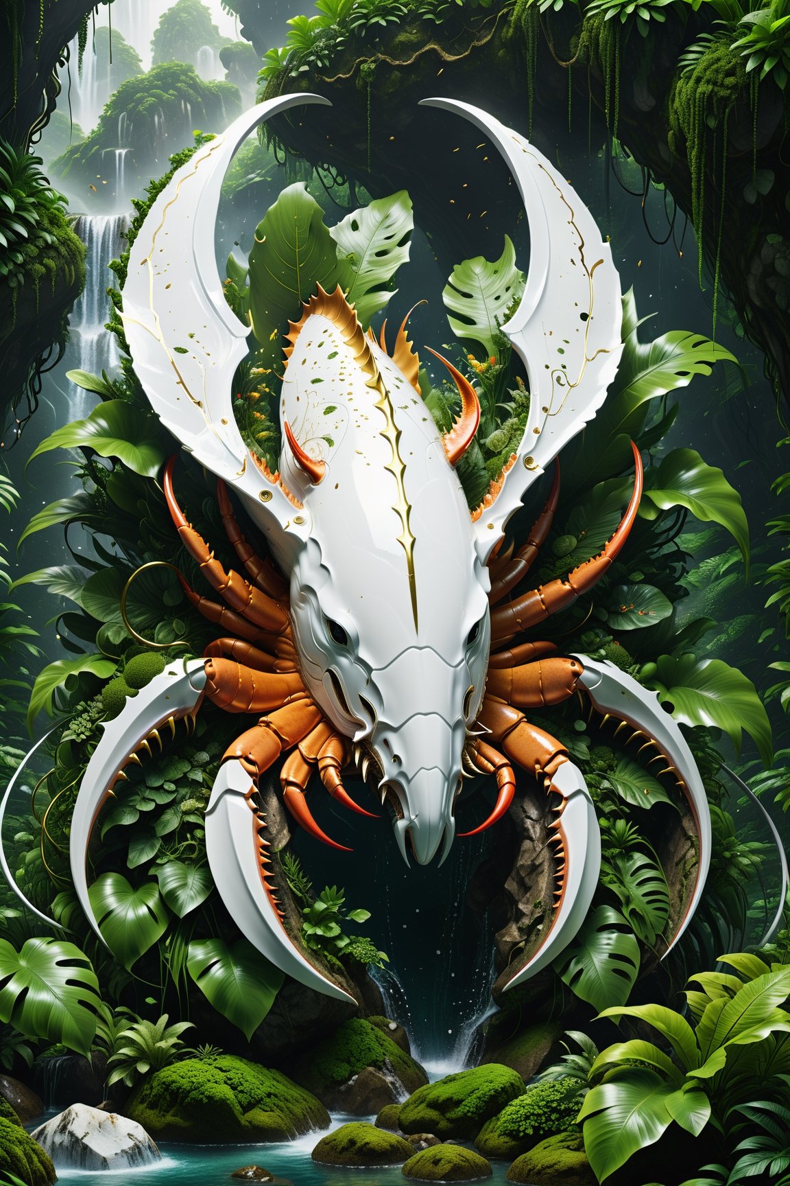 High definition photorealistic render of an incredible and mysterious futuristic mythical creating creature inusual big wi...
