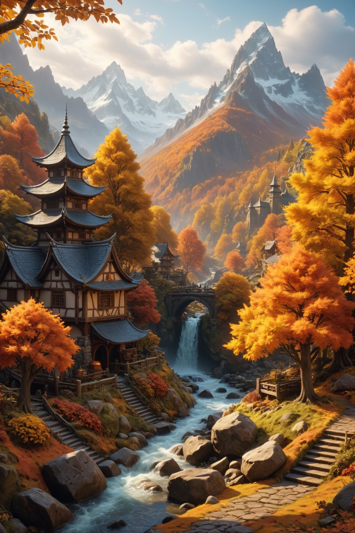 diorama, fantasy, landscape, environment, autumn, trending on artstation, sharp focus, studio photo, intricate details, highly detailed, by greg rutkowski, vivid colors, trending on artstation, sharp focus, studio photo, intricate details, highly detailed, by greg rutkowski