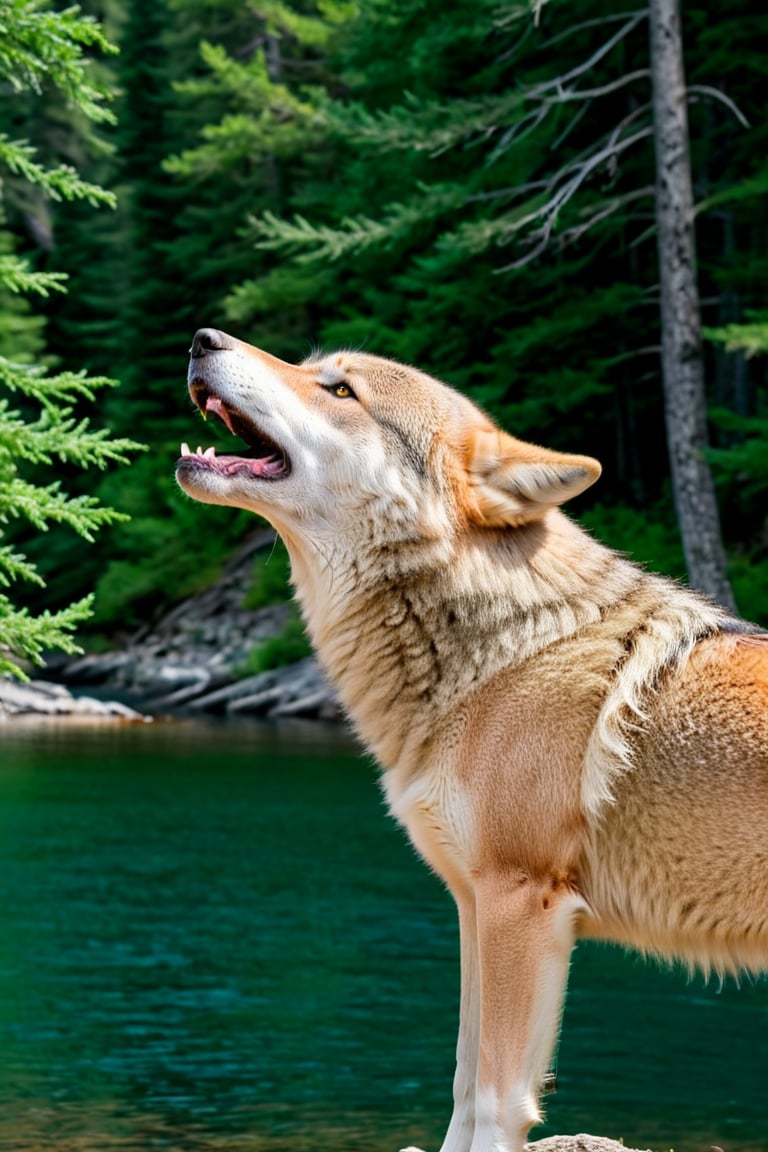 Create a visually stunning masterpiece featuring the silhouette of an alpha wolf's profile,  intricately detailed to displ...