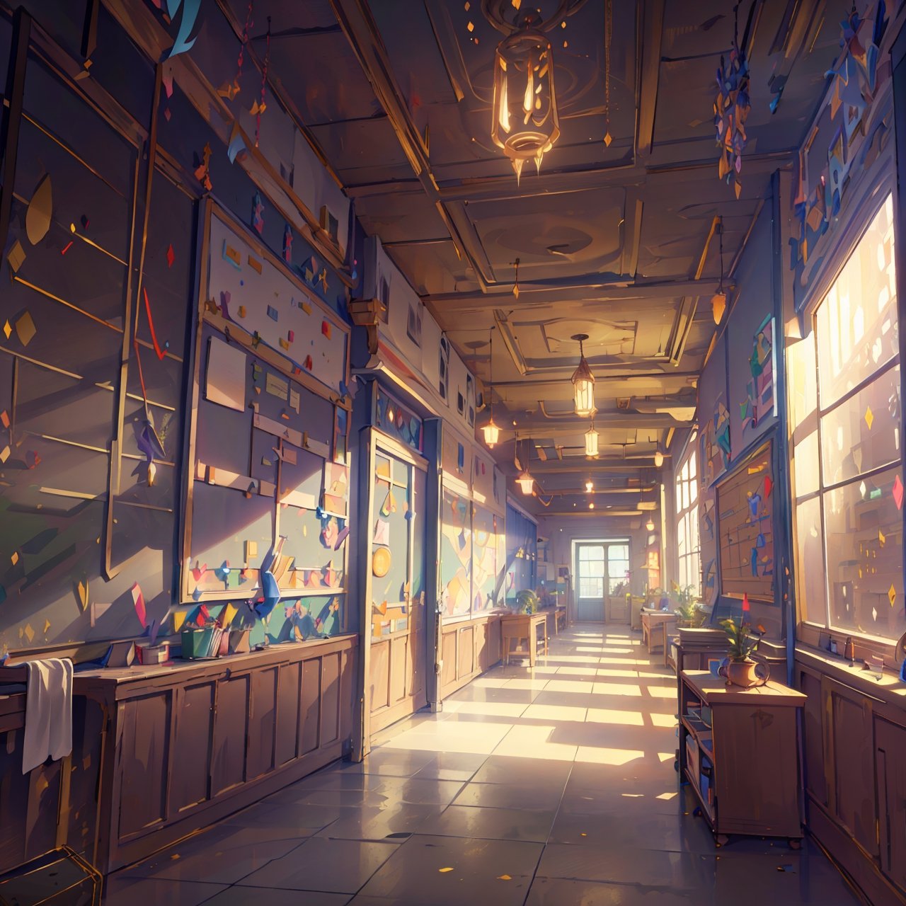 Frontal side, finely detail, Depth of field, (((masterpiece))), ((extremely detailed CG unity 8k wallpaper)), intricate detail, (best illumination, best shadow), (((magic around))), ((classrooms, hallways and passageways of a magical academy)),
