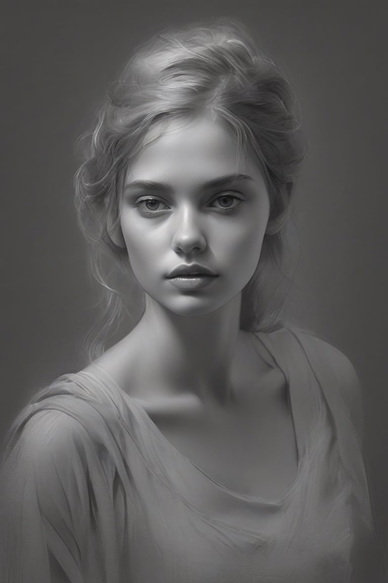 Sketch of a beautiful girl, portrait by Sam Spratt, illustrative art, soft lighting, detailed, more gray scale, elegant, low contrast.
