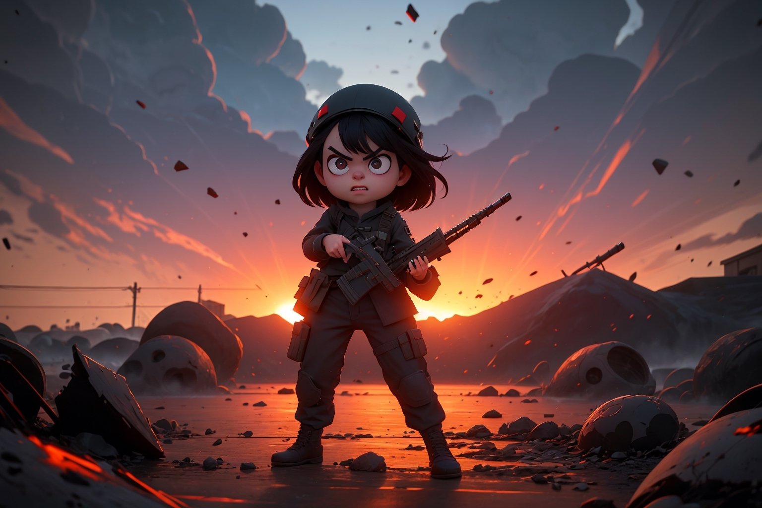 on the outside
assault rifle, holding a rifle, soldier clothing,
Iran, Afghanistan
fire, war crimes, apocalypse, war crimes, terrorism, terrorist, destroyed car

  assault rifle, firearm
Debris, destruction, ruined city, death and destruction.
​
multiple girls, 3 grils
chibi, baby
Angry, angry look, 
child, child focusloli focus, a girl dressed as a soldier, surrounded by war destruction, cloudy day, high quality, high detail, immersive atmosphere, fantai12,DonMG414, horror,full body,full_gear_soldier,full gear,soldier,r1ge,xxmixgirl, ,realistic,ink 