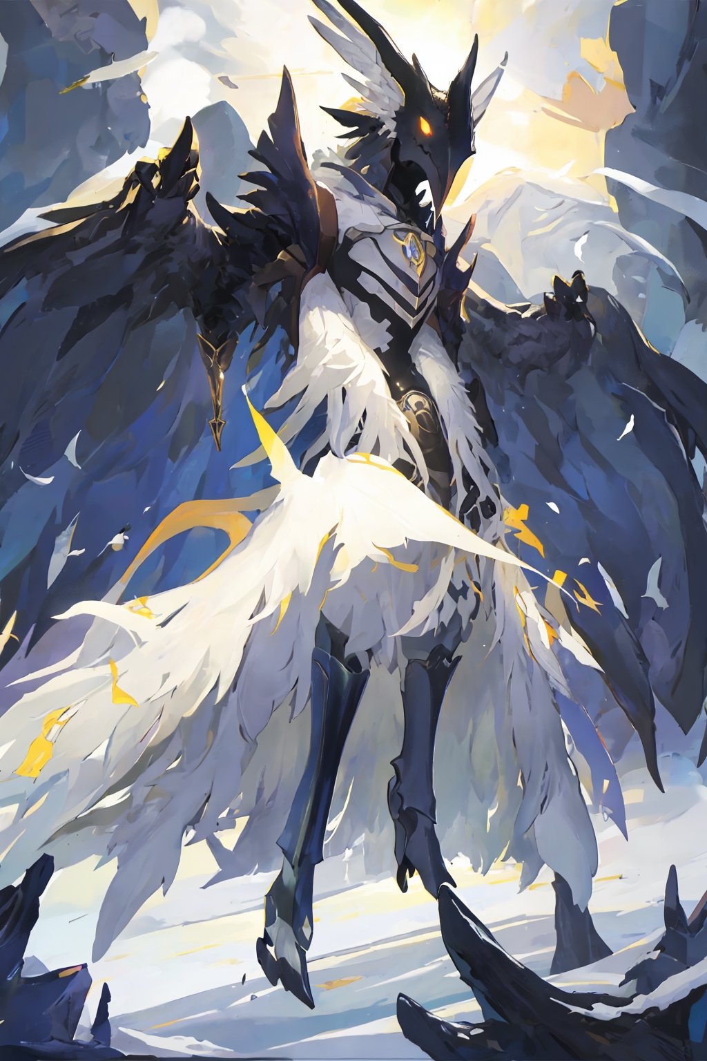 Opium bird, standing, feathers, white feathers, bird, birdman, humanoid, bird head, with extremely long beak, long beak, long mouth, full body, bird legs, bird arms, sinister, terrifying, beautiful , ragged, wide body, fat

High quality, HD, 4kHD, cinematic, atmospheric, realistic, ultra-realistic
snow, mountain, cloudy, gray sky, dark clouds
Detail,lora:largebulg1-000012:1,AIDA_NH_humans