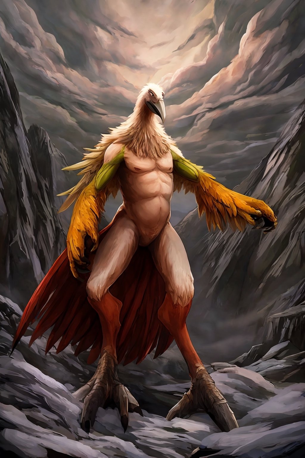 EPIC, Opium bird, standing, feathers, white feathers, bird, birdman, humanoid, bird head, with extremely long beak, long beak, long mouth, full body, bird legs, bird arms, sinister, terrifying, beautiful , ragged, wide body, fat

High quality, HD, 4kHD, cinematic, atmospheric, realistic, ultra-realistic
snow, mountain, cloudy, gray sky, dark clouds
Detail,lora:largebulg1-000012:1,AIDA_NH_humans,Pixel art,lora:largebulg1-000012:1,lora:largebulg1-000012:1