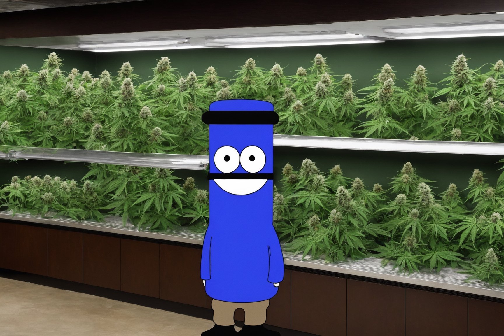 photo of towelie at the cannabis store dispensory,  photorealistic marijuana