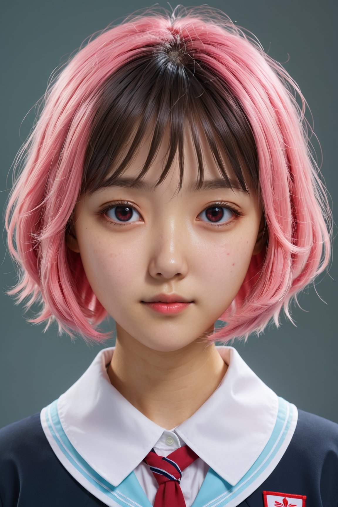 HONG KONG Girl ((September Ai)) ,  AQUA short messy hair,  masterpiece by AlanLeung2 on Tensor.Art