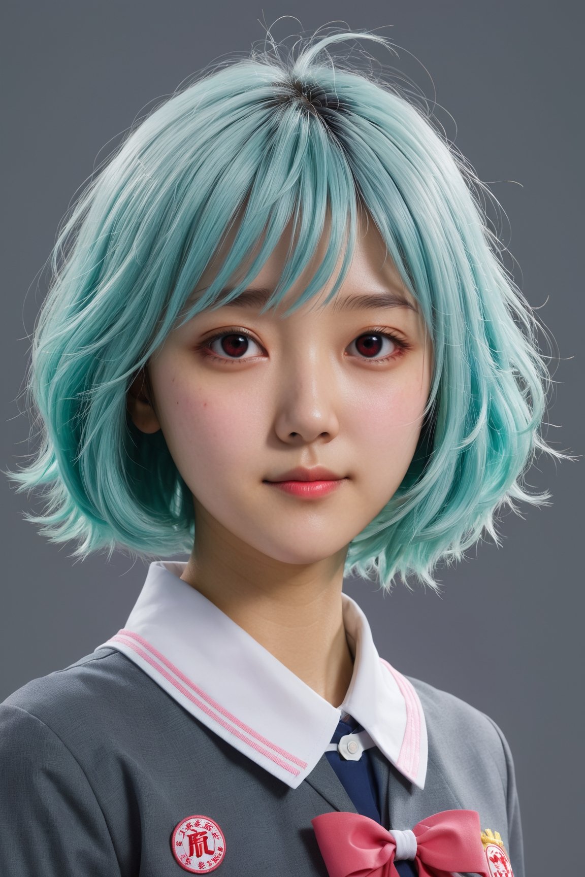 HONG KONG Girl ((September Ai)) ,  AQUA short messy hair,  masterpiece by AlanLeung2 on Tensor.Art