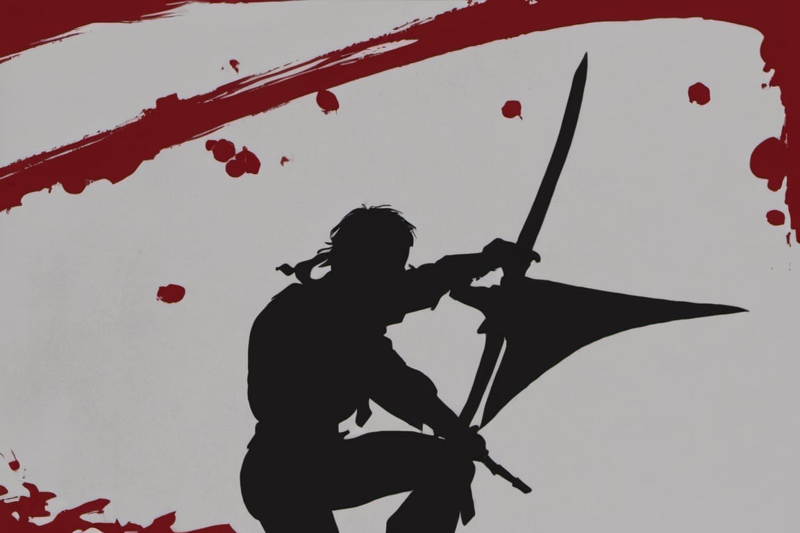 ((Silhouette:1.9)). it's too dark, without light. ((About 10 Assassins1.9)),((A swordsman wearing a wide-brimmed hat and masked About 10 assassins:1.8, crescent moon, grass. Two swordsmen are fighting among the long grass in a meadow with a crescent moon as thin as an eyebrow on a very pitch-black night in all directions1.8)). ((A swordsman flies into the air, wraps his hands around the handle of his sword, and makes a 45-degree downward slash motion. Another swordsman is making an urgent move to block the sword of another swordsman coming down1.5)).(( jump up and slash the sword. A man who gets stabbed splatters red blood:1.9)).red blood splatters, About 10 Assassins surround them.
There is a bit of fog around, reflecting the blue light of the black crescent moon of the swordsman striking, showing even more urgency.
((Silhouette:1.9)), distant view, 8K, ((gloomy, solemn, urgent, scary, speed:1.5)), birds flying away in surprise,Sketch,Storyboard