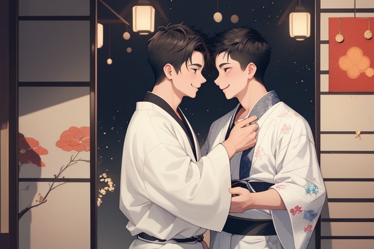 "happy new year",2boys,gay male relationship,male kimono