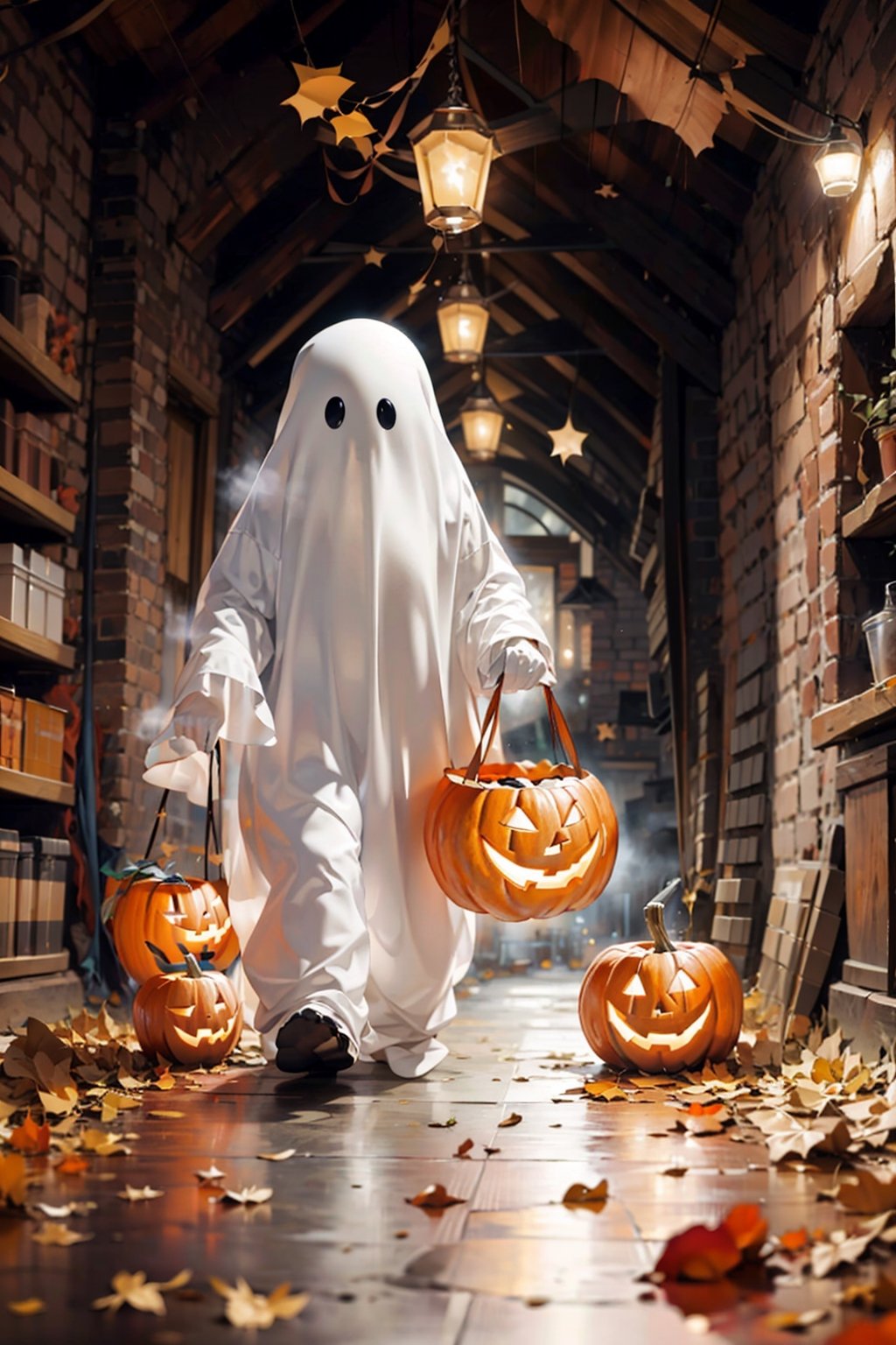 masterpeice, 1 man, ghost costume, ghost, halloween