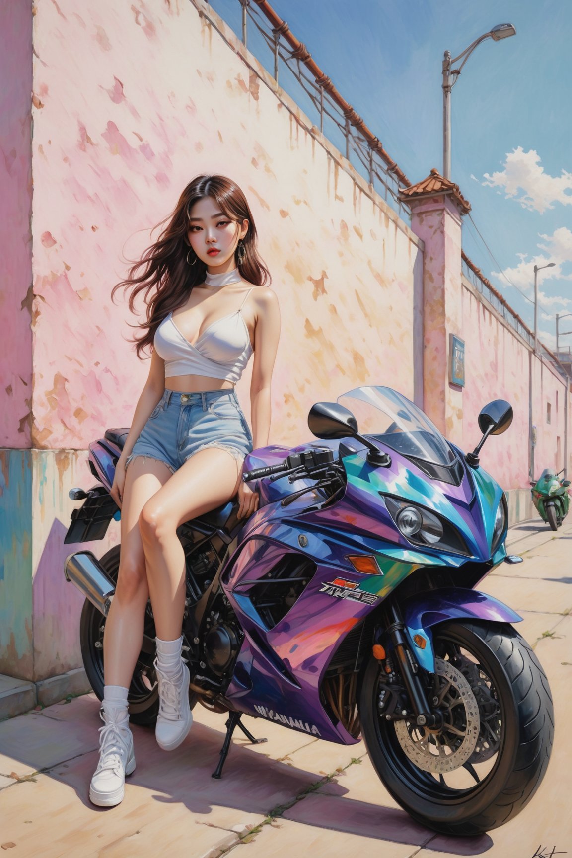 Painting in the style of prismatic portraits,  beautiful landscapes,  hyperrealistic precision by user_Pejotl2607 on Tenso...