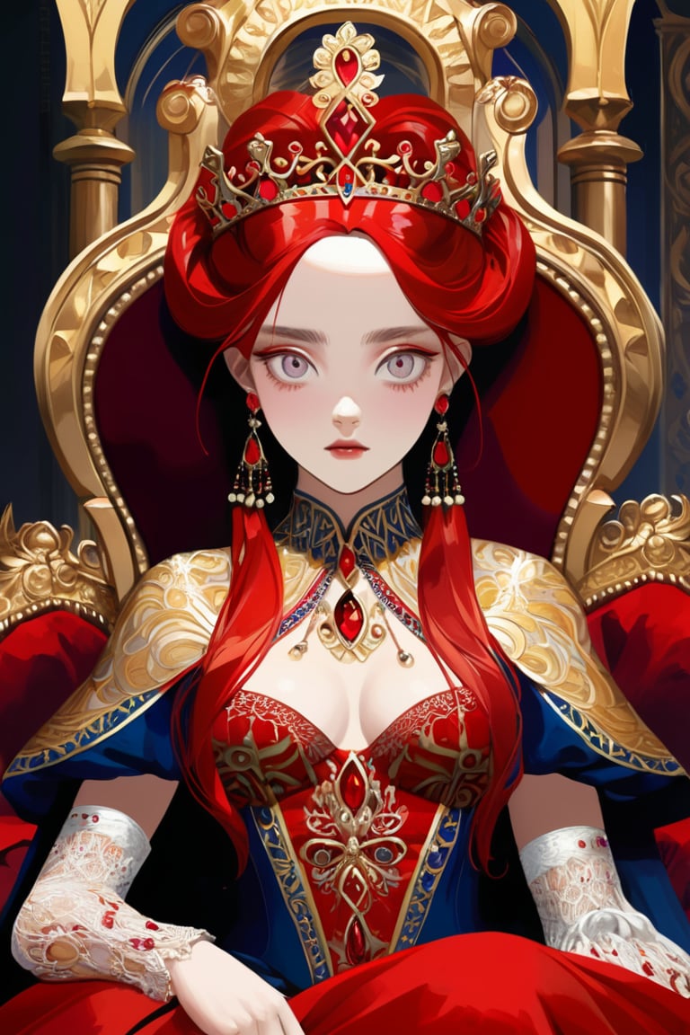 Renaissance paintings depicted a beautiful 21-year-old Queen with a perfect face,  and big eyes sitting on the ornate thro...