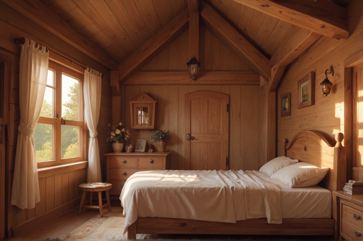 front view,  in the cottage,  evening by SuperUltraMega on Tensor.Art
