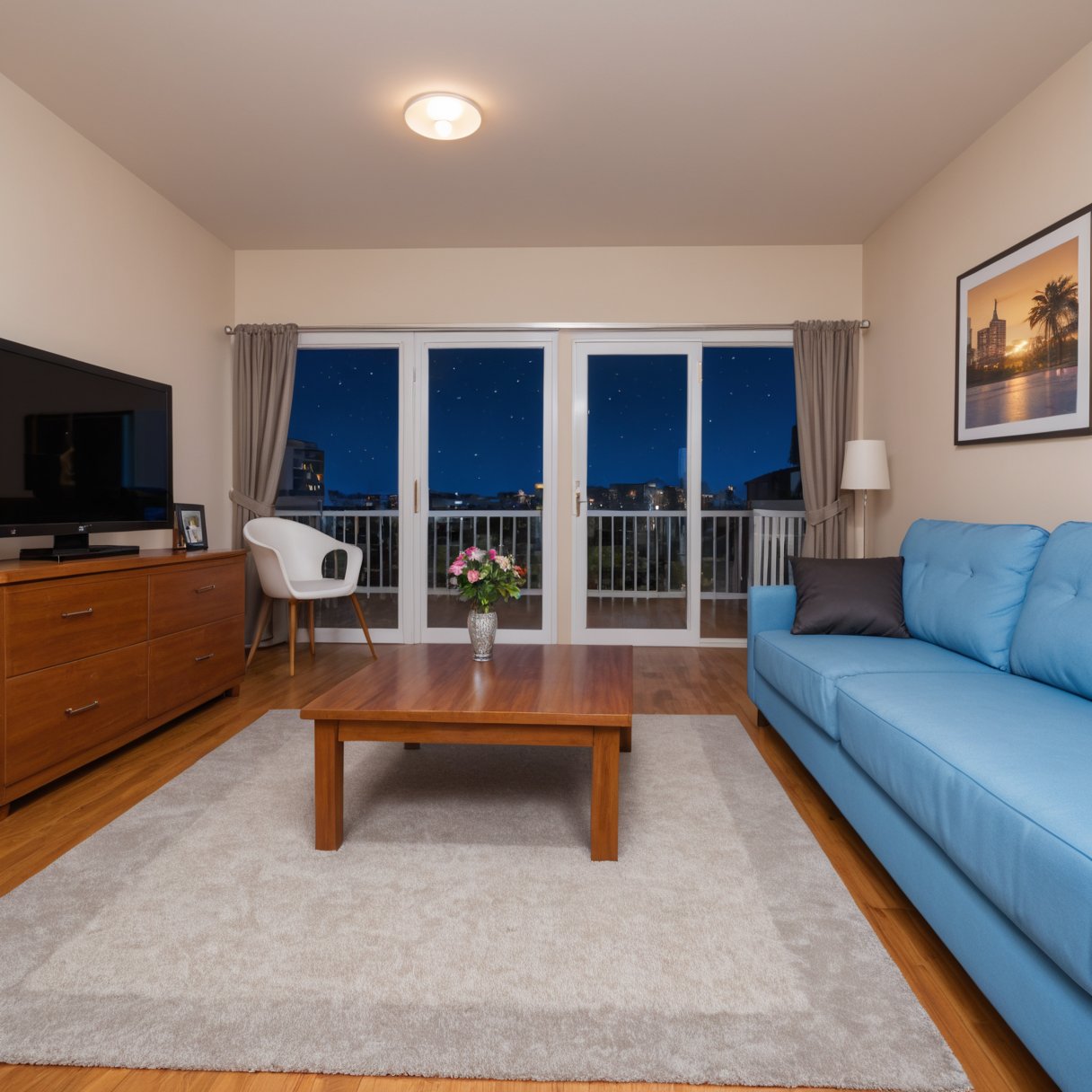 apartment,  living room,  night by SuperUltraMega on Tensor.Art