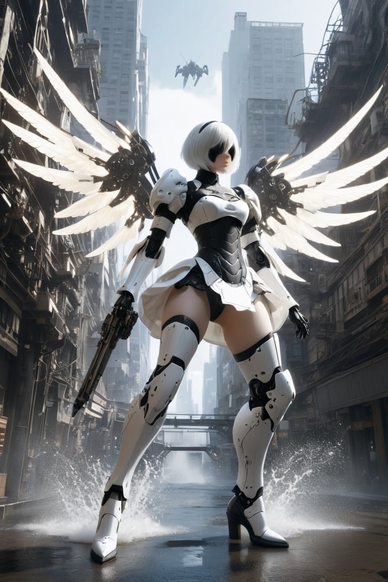 nspired,masterpieceabadon city,2b,nier automata, mecha armor, realistic, ,white suit,mecha leg,neon suit,detailed white skirt,mecha wing,score_9,score_8_up,score_7_up,
masturbation, fingering, squirting orgasm