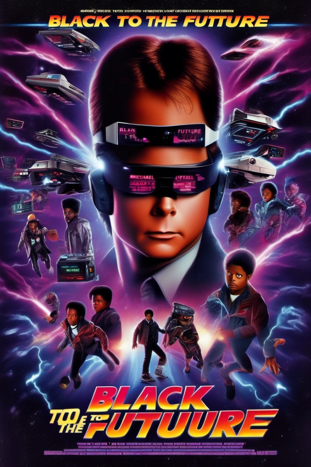 Movie poster page "Black to the Future" starring Michael J. Fox