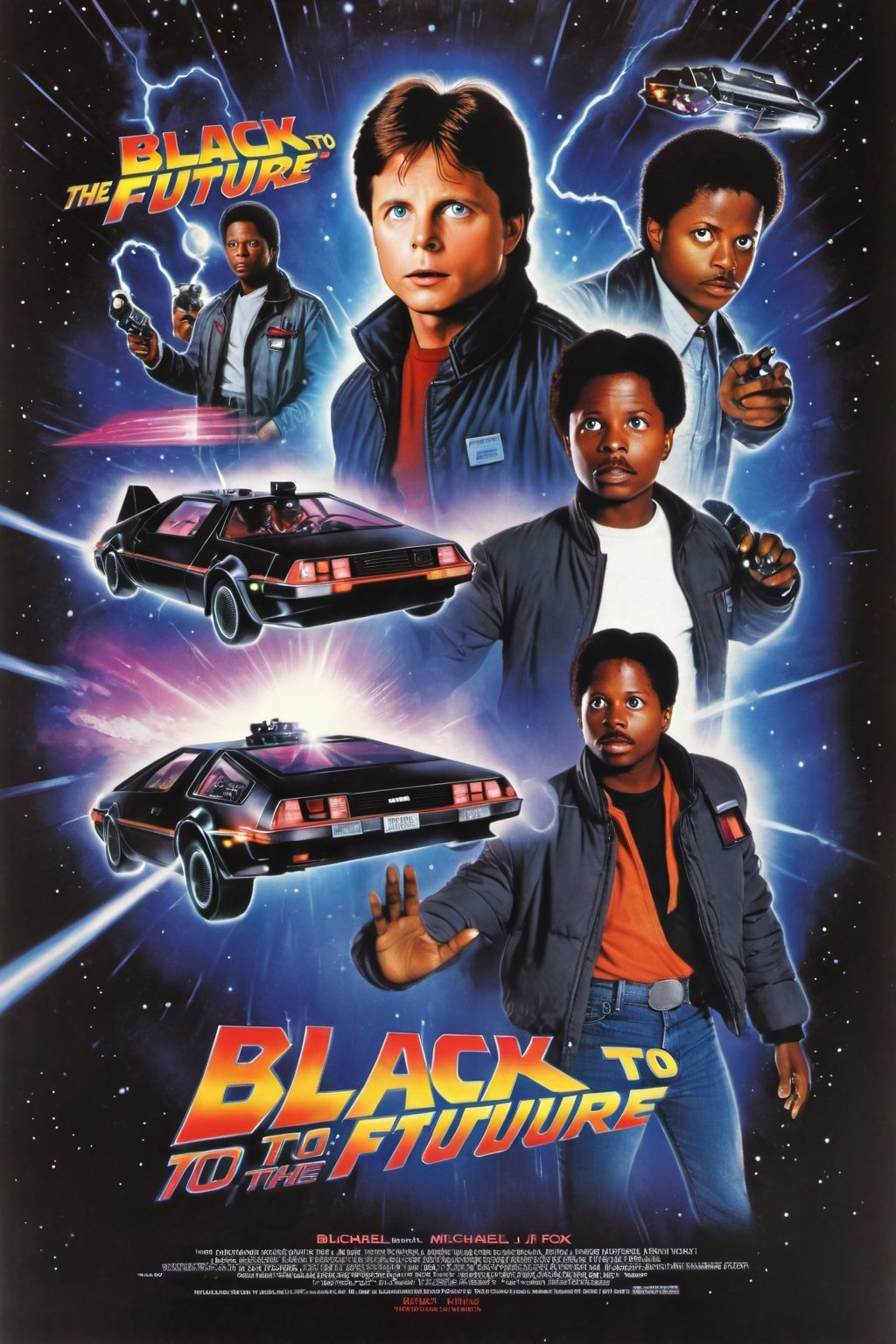 Movie poster page "Black to the Future" starring Michael J. Fox