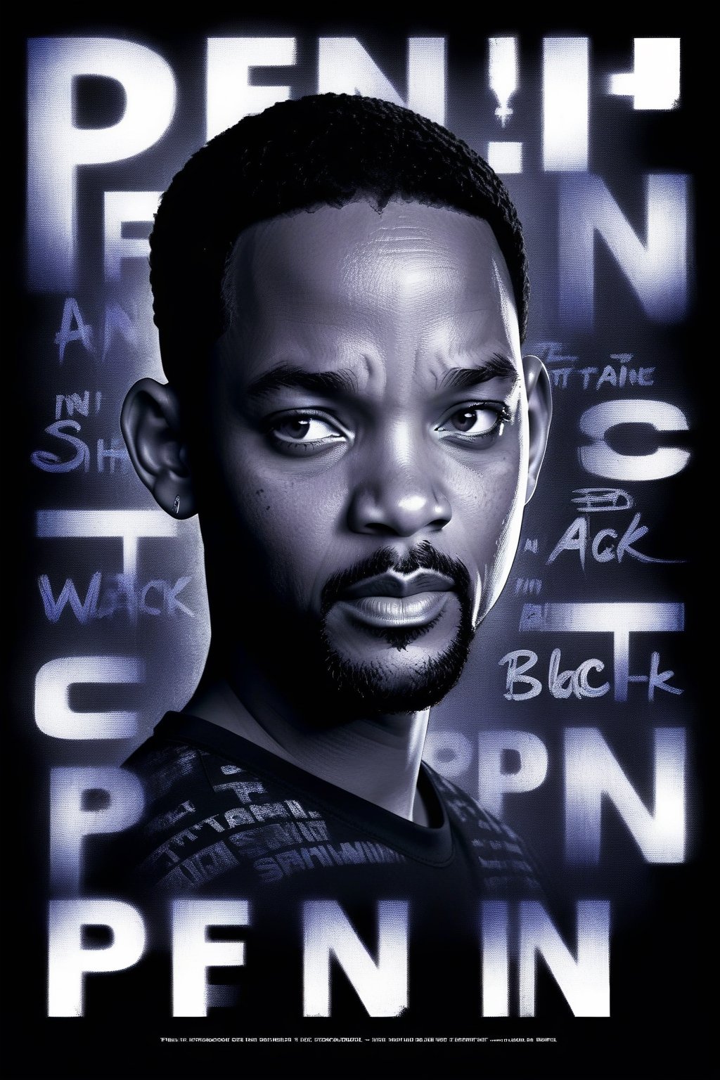 Movie Poster page "Pen in Black". Starring Will Smith.  text:"Pen in Black"