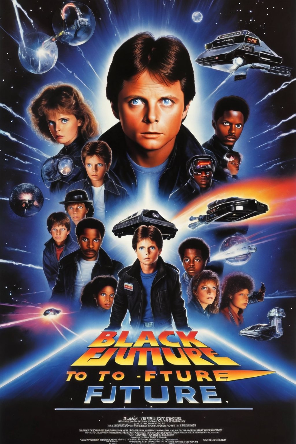 Movie poster page "Black to the Future" starring Michael J. Fox