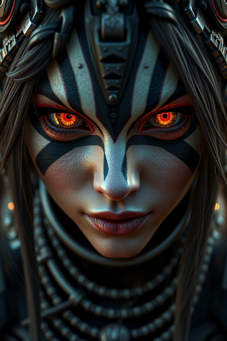 Mad Max furries and cyborg. intricate abstract, ultra intricately detailed 3D render, global illumination, by Beksinski's Ilya Prima's striped eyes with kind smile her hair, rembrandt, style from Anime series CGSociety,hyper realistic, 4k HDR, octane render, photographic, highajic, very stylish young James Audrey as Ayanamiyareenshotatalieocalyptic after 