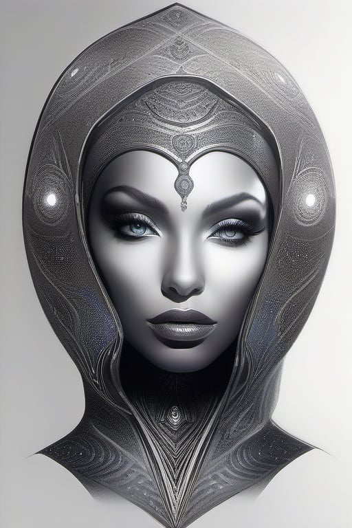 A spellbinding creature from the depths of space,  the mesmeric post-modern martian is depicted in this concept art line d...