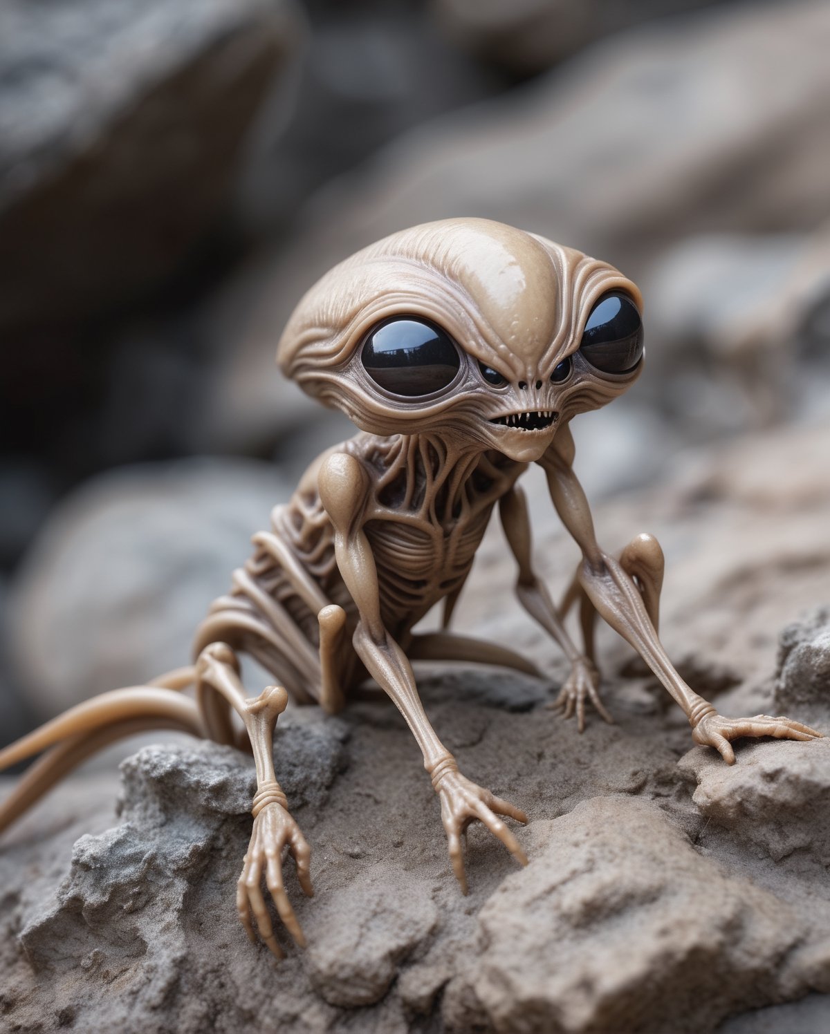 high quality 65mm 1-5x Macro photo of alien creature living on a rock,  pores,  detail by mr_psycho2000 on Tensor.Art