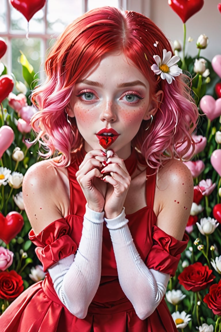 Valentine's Day theme,  1 girl,  red dress by user_653568210246930885 on Tensor.Art