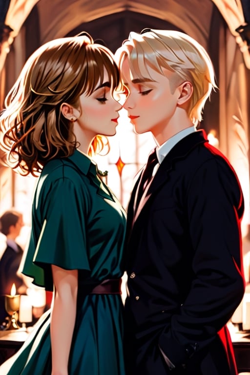 Draco malfoy and hermione granger, kissing