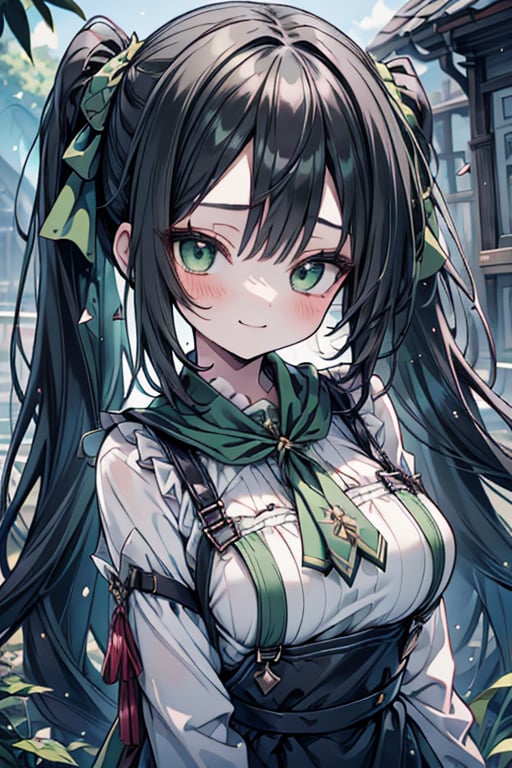 She is a woman of immeasurable beauty, black hair, green scarf, teenager, green eyes, gesticulated look, happy, egocentric, beautiful clothes, a masterpiece, detailed, high quality, very high resolution, peasant clothes , perfect face, poor, overalls, masterpiece, good quality, excellent quality, hair in a Two ponytail, headscarflittle girl, loli, young girl, narcissistic, contemptuous smile, egocentric, busty loli, big breasts
loli, little girl, young girl, field.

