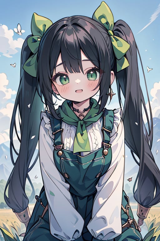 She is a woman of immeasurable beauty, black hair, green scarf, teenager, green eyes, gesticulated look, happy, egocentric, beautiful clothes, a masterpiece, detailed, high quality, very high resolution, peasant clothes , perfect face, poor, overalls, masterpiece, good quality, excellent quality, hair in a Two ponytail, headscarflittle girl, loli, young girl, narcissistic, contemptuous smile, egocentric, busty loli, big breasts
loli, little girl, young girl, field.

,best quality