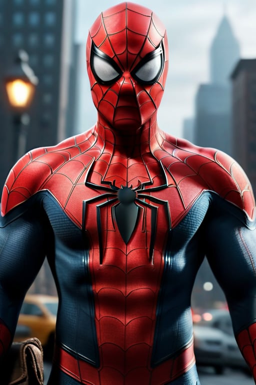 Spiderman possessed a majestic presence,  his muscular frame accentuating the strength within. His broad shoulders bore th...