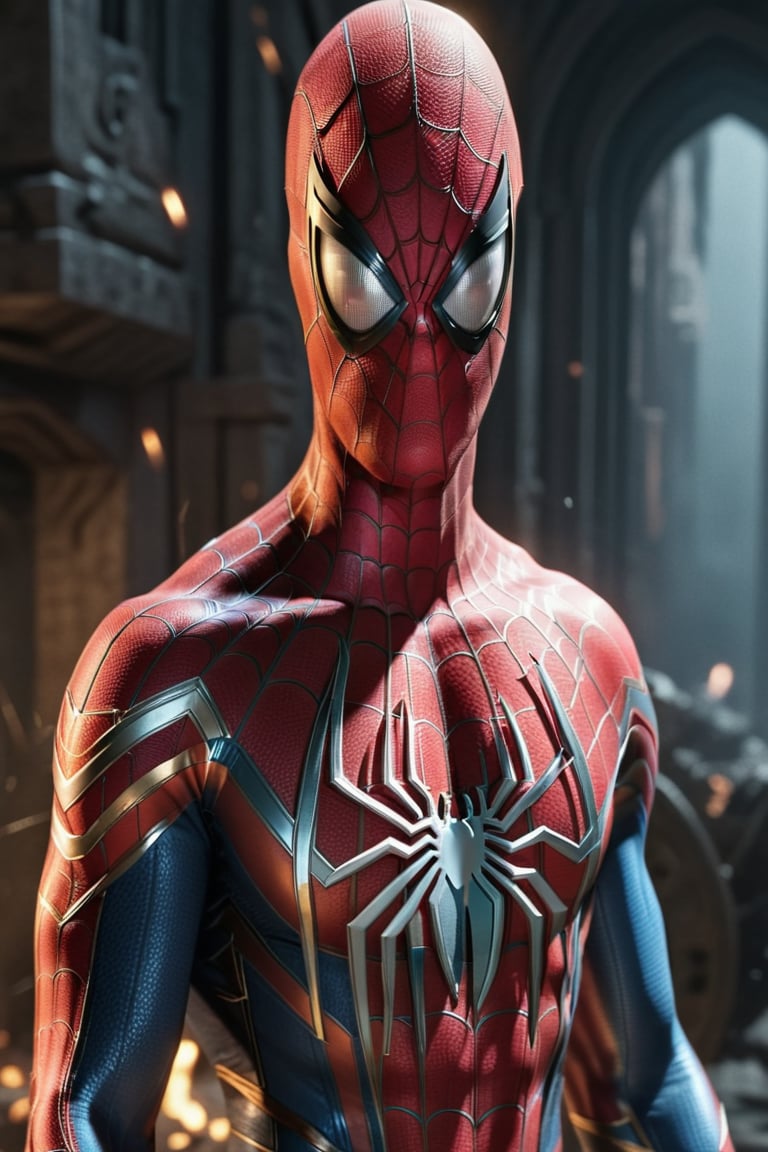 Spiderman possessed a majestic presence,  his muscular frame accentuating the strength within. His broad shoulders bore th...
