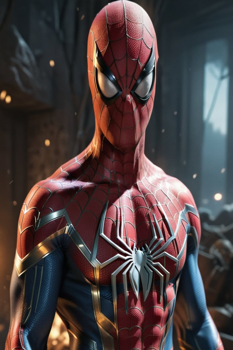 Spiderman possessed a majestic presence,  his muscular frame accentuating the strength within. His broad shoulders bore th...