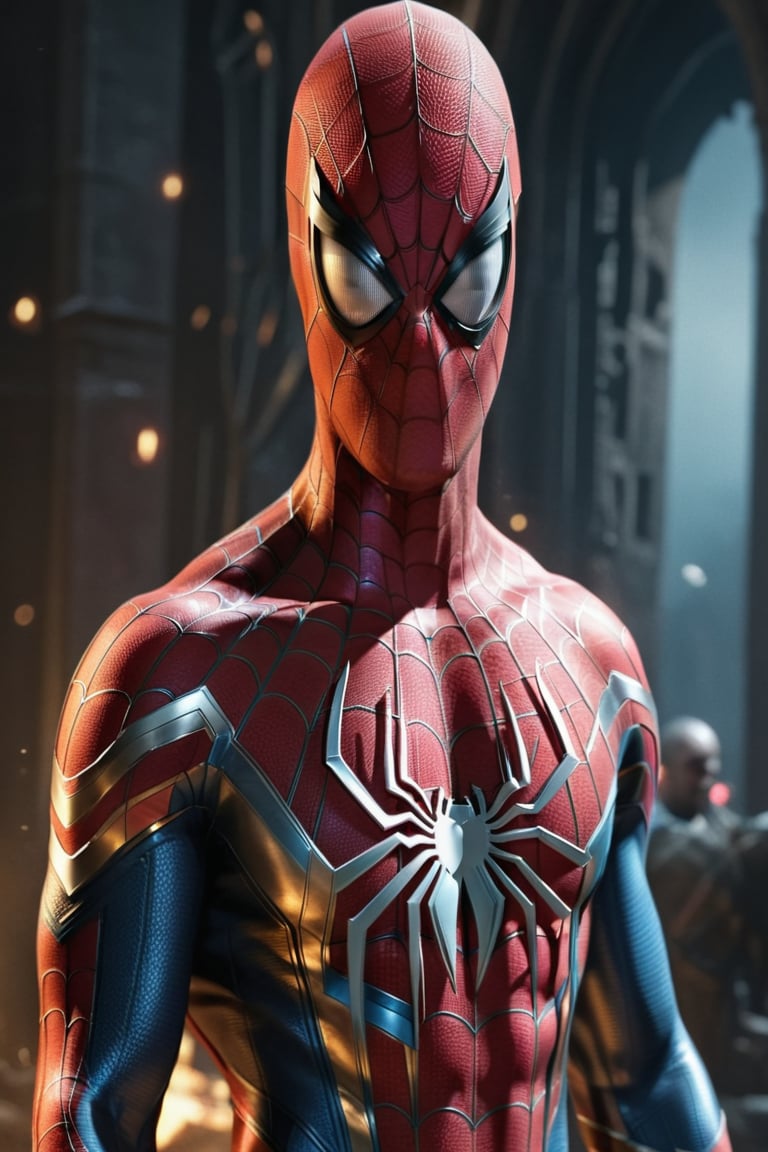 Spiderman possessed a majestic presence,  his muscular frame accentuating the strength within. His broad shoulders bore th...
