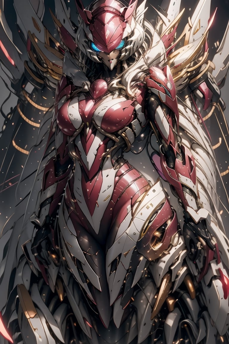 beautiful girl future green eyes pretty eyes beautiful silver hair face preurity 4k tight red and black suit pretty breasts mecha mechanism on her thighs with energy generators for speed use a futuristic submachine gun