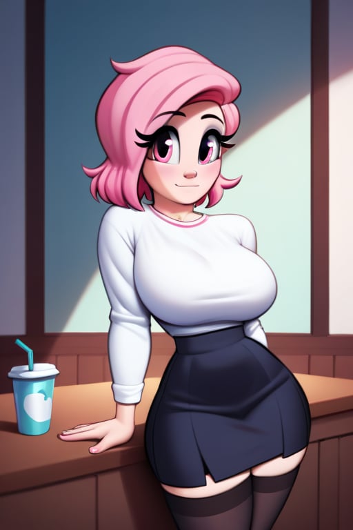 pink_eyes,  pink_hair,  female by Darker_ones on Tensor.Art