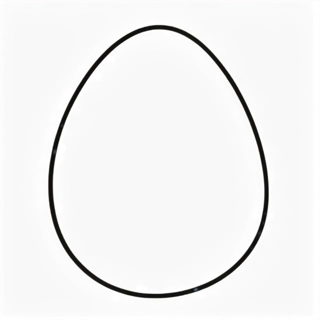 (((colorless))), centered, coloring book page, (((Black and white line art))), coloring page for kids, (((white background))), image of an egg, ((clean line art)), white, black, coloring book, free lines, cartoon, LINEART, MONOCHROME