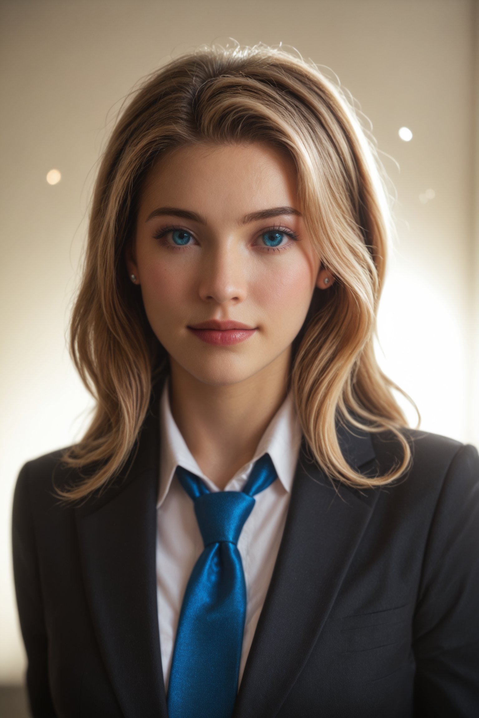 score_9,score_8_up,score_7_up BREAK source_real,raw,photo,realistic BREAK Belle Delphine, 1girl, solo, office, black business suit, face closeup, brown hair, blue eyes, neck tie, looking at viewer, focused eyes, tilted head, 2k24, BREAK, backlighting,bokeh,shot on Sony A7R IV, Sony Zeiss Distagon FE 35mm F1.4 prime lens, Neutral-Density-Filter, flawless clarity, unsplash, 8k, brightly lit, dramatic lighting, vibrant colors