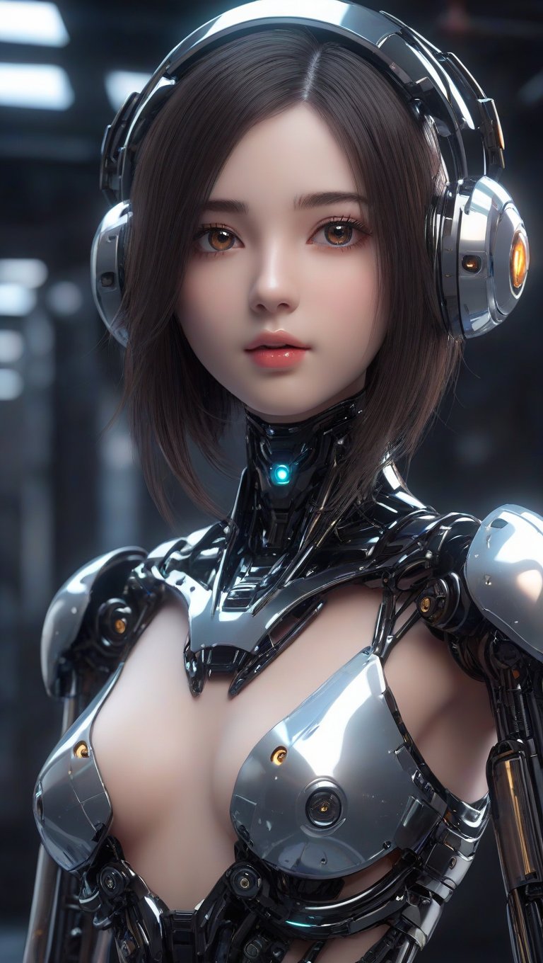 16k, Dark aesthetic, perfect body,  (beautiful girl, 18y.o, bright_eyes, translucent polycarbonate sci-fi robots), polycarbonate plastic frame, stunning unreal engine render, intricate details,( robot sexy girl), sexy poses, Oil Painting