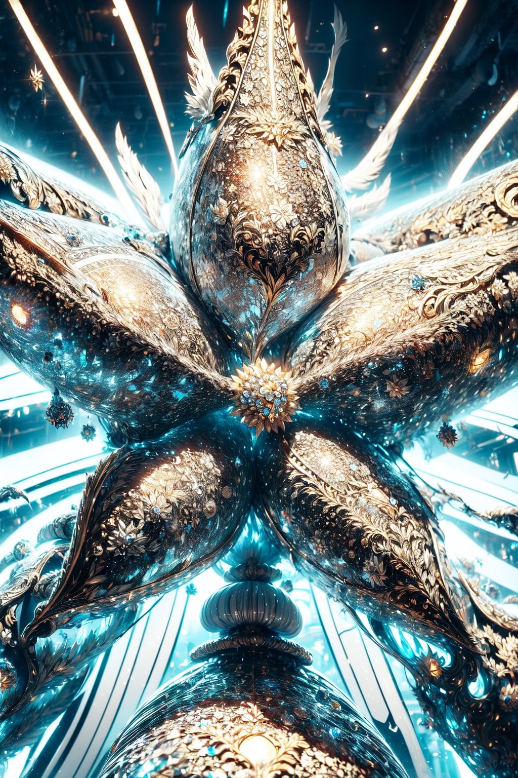 (Taiyin Star Lord),  black and white entanglement,  crystal and silver entanglement by ghostwolfthree on Tensor.Art